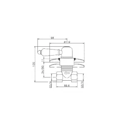 Huber Croisette Rubinetto d'arresto ad incasso Cromo CS00031321