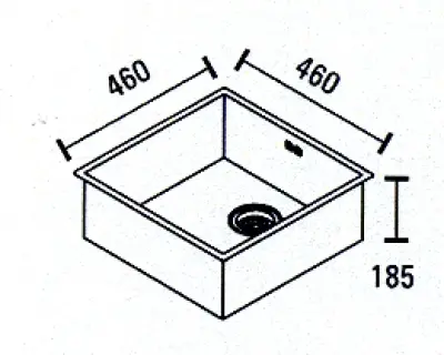 ABK Bingara lavello quadrato in acciaio inossidabile 46x46cm montaggio a filo sottopiano e sopra il piano BIN46FVI