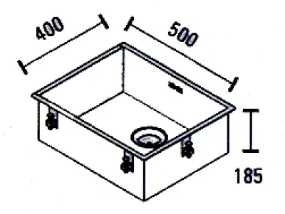 ABK Baronga lavello in acciaio inossidabile 50x40 cm montaggio a filo sottopiano e sopra il piano BAR50FVI