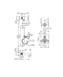 Huber Croisette Set Doccia Termostatica a Incasso Bronzo 914.CS01H.BA