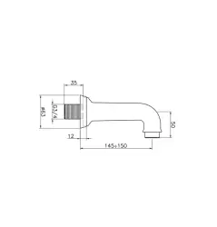 Huber Rubinetto da bagno nostalgico 3/4 Cromato 64.04.CR