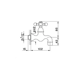 Rubinetto da muro Cisal Arcana Ceramic per lavabo in ceramica cromato AC00152021