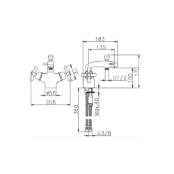 Huber Croisette Miscelatore Termostatico per Vasca Oro CST620102G