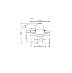 Huber Croisette Rubinetto d'arresto ad incasso Cromo/Oro CS0003137G