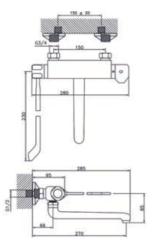 Huber Clinic rubinetto da cucina termostatico cromo 571.08LCH.CR - Productafbeelding 2
