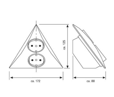 Presa doppi ad angolo da cucina in plastica effetto alluminio VHL2ST 1156279872