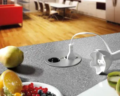 Bachmann Twist Presa da cucina ad incasso in acciaio inossidabile a 2 spine 008749