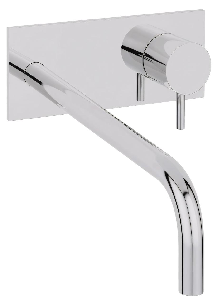 Waterevolution Flow Miscelatore per lavabo ad incasso con piastra di copertura e beccuccio da 25 cm Cromo T1161B01-25