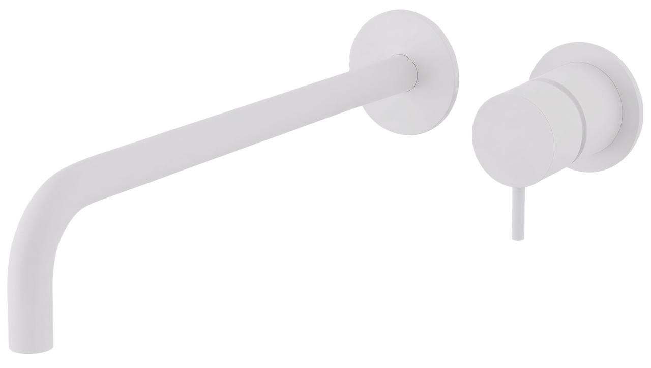 Waterevolution Flow Miscelatore ad incasso per lavabo bianco opaco con beccuccio da 25cm T116BBR-25