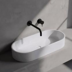 Waterevolution Flow Miscelatore per lavabo ad incasso nero opaco con beccuccio da 25 cm T116BPR-25