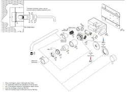 Waterevolution Flow Miscelatore per lavabo ad incasso con piastra di copertura bianco opaca con beccuccio da 25 cm T1161BBR-25