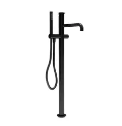 Waterevolution Flow rubinetto da bagno autoportante con doccia a mano nera opaca T133PR