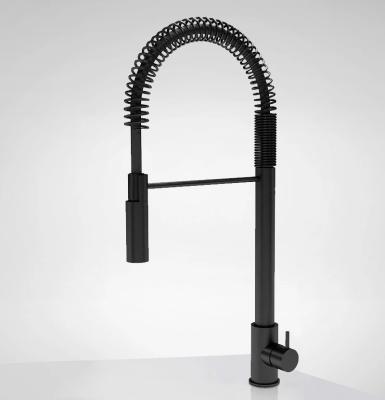 Waterevolution Flow miscelatore da cucina semi-professionale nero opaco con colonna e molla T157PR