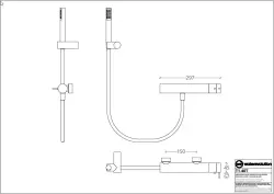 Waterevolution Flow Miscelatore termostatico per doccia con kit doccia bianco T140TBR