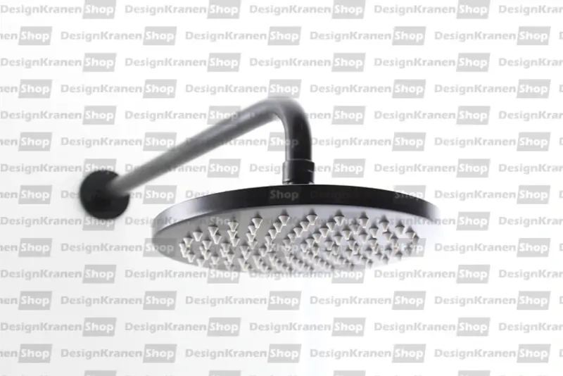 Waterevolution Flow soffione doccia 200 mm con attacco a muro nero opaco T1641PR
