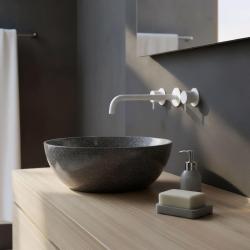 Waterevolution Flow Miscelatore per lavabo a 3 fori bianco opaco con beccuccio 25 T1163FBR-25