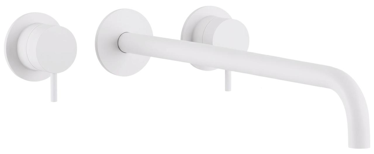 Waterevolution Flow Miscelatore per lavabo a 3 fori bianco opaco con beccuccio 25 T1163FBR-25