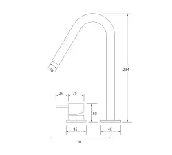 Waterevolution Flow Miscelatore per lavabo a 2 fori bianco opaco con beccuccio piccolo a V da 120 mm T1121VBR