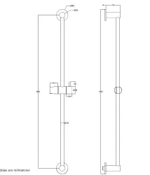 Waterevolution Flow asta doccia 800mm cromo T166001