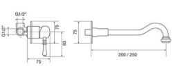 PB Classic Miscelatore per lavabo ad incasso 25cm Cromo 1208674312