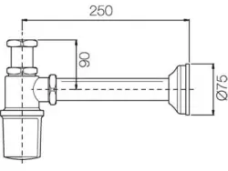 PB bicchiere sifone classico in metallo dorato 508GO