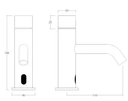 Waterevolution Flow Rubinetto elettronico per lavabo ad infrarossi a batteria bianco opaco T110EBBR