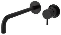 Waterevolution Flow Miscelatore per lavabo ad incasso nero opaco con beccuccio 21 cm T116BPR-21