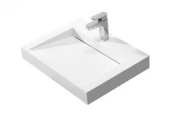 Lavabo Solid-S Quatra in solid surface, bianco opaco, senza foro per rubinetto, 60x45,5cm 1208775682.