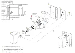 Waterevolution Flow Miscelatore termostatico ad incasso per doccia con 3 uscite nero opaco con rosetta rotonda 1208778072