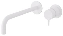 Rubinetto lavabo da incasso Watervolution Flow bianco opaco con bocca 21 cm T116BBR-21