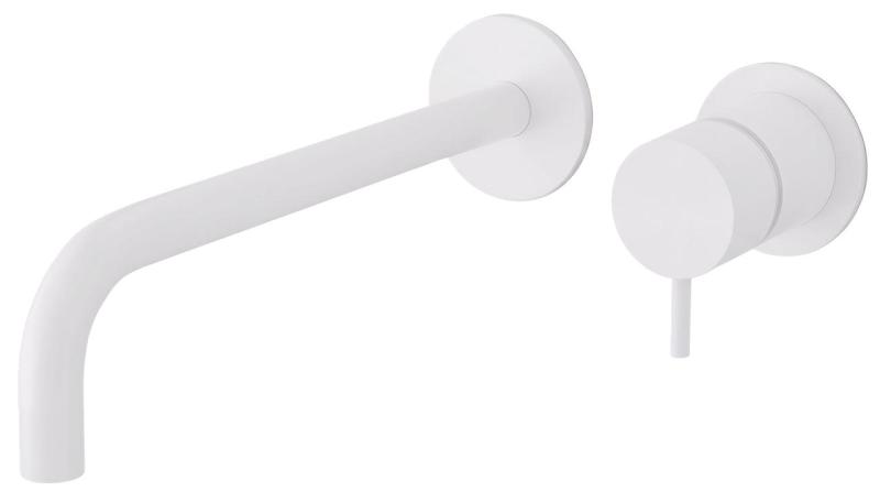 Rubinetto lavabo da incasso Watervolution Flow bianco opaco con bocca 21 cm T116BBR-21