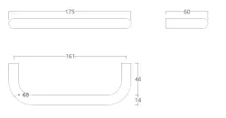 Waterevolution flusso porta asciugamani doppio 60cm bianco opaco A112DBR