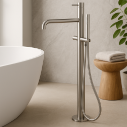 Waterevolution Flow rubinetto da vasca autoportante con doccetta in acciaio inossidabile T133IE