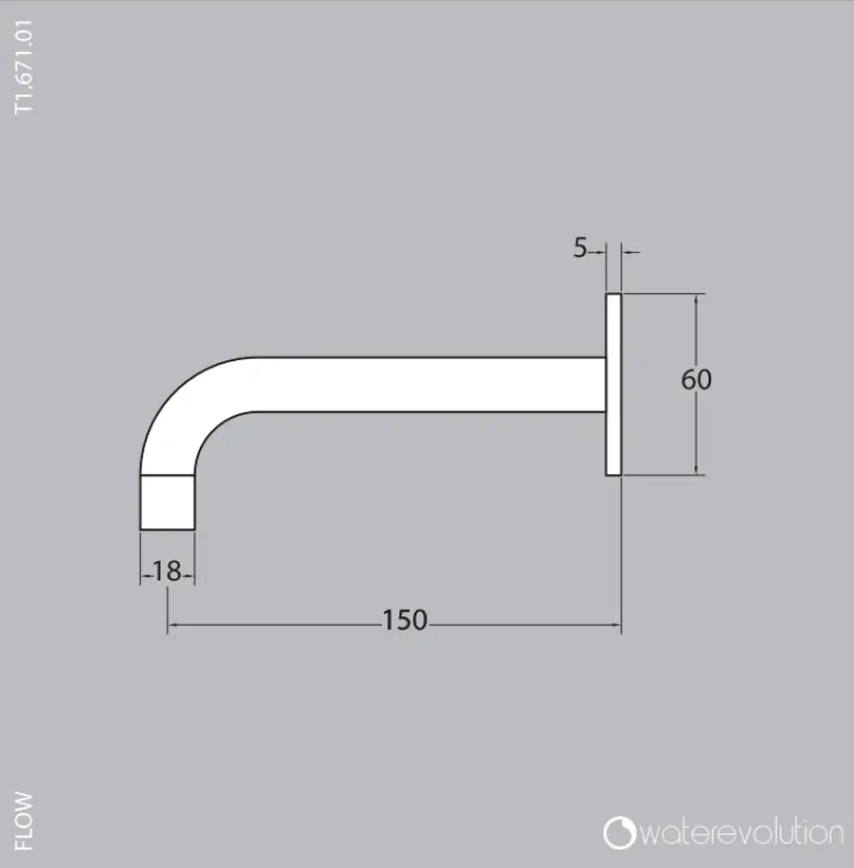 Waterevolution Flow bocca di scarico da bagno 15 cm interamente in acciaio inox T167115IE
