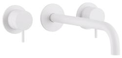 Waterevolution Flow Rubinetto lavabo da incasso a 3 fori Bianco opaco con bocca 15 cm T1163FBR-15