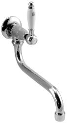 Rubinetto da parete classico PB con maniglia bianca, solo acqua fredda e lungo beccuccio cromato 1208853612.