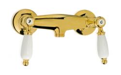 PB Classic Miscelatore per doccia a parete con manopole bianche in bronzo 1208854512