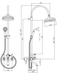 PB Classic Set doccia a parete con soffione a pioggia Cromo 1208854812