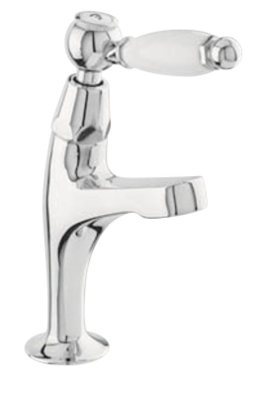 Rubinetto classico da lavabo PB con maniglia bianca, acqua fredda, modello piccolo, bronzo 1208854902