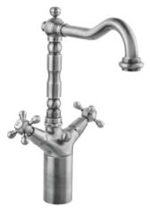 PB Rubinetto classico per lavabo rialzato con manopole a stella e beccuccio alto 18 cm Bronzo 1208854992