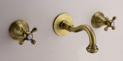 PB rubinetto da incasso classico con manopole a stella, beccuccio da 20 cm, Bronzo, 1208855082