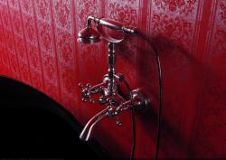 Rubinetto da bagno classico PB con montaggio a parete e manopole resistenti in acciaio inossidabile, inclusa doccia a mano. 1208855172