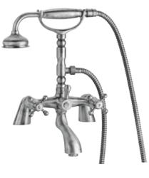Rubinetto classico per il bordo della vasca PB, set completo con manopole resistenti e doccetta inclusa, colore bronzo 1208855222.