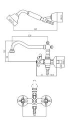 Rubinetto classico PB per vasca da bagno con set di rubinetti a manopola resistente incluso doccetta Cromo 1208855242