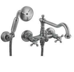Rubinetto classico PB con set di rubinetto per vasca con manopole robuste e doccia a mano inclusa Bronzo 1208855252.