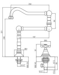 Rubinetto da lavabo classico PB con manopola di regolazione dell'acqua fredda e beccuccio girevole in acciaio inossidabile 1208855762.