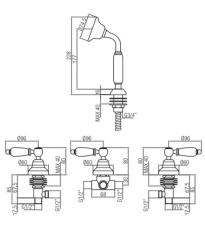 Set di bordo per vasca classica PB a 4 fori con leva bianca per combinazione di riempimento vasca Bronzo 1208855812.