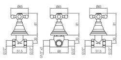 Set doccia incasso PB classica a 3 vie con deviatore a manopole in acciaio inossidabile 1208889772.
