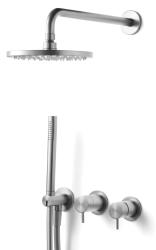 Waterevolution Flow Set doccia ad incasso con termostato soffione a pioggia e doccetta in acciaio inossidabile massiccio 1208889792
