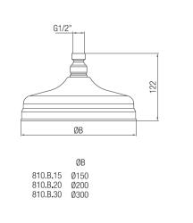 Doccia a soffitto classica PB 20cm cromata 1208898832